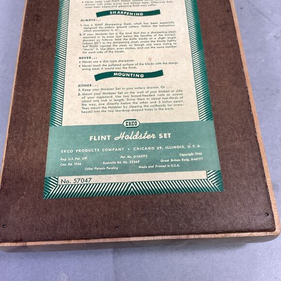 Vintage Flint Hollow Ground Knife Holder - 15.5”L - Picture 7 of 7